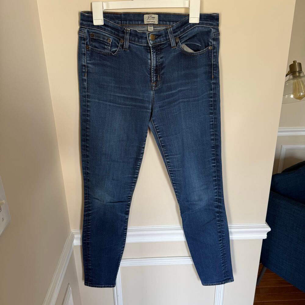 J. Crew Women’s 29T Dark Wash Toothpick High Waist Skinny Jeans Casual - Picture 2 of 12